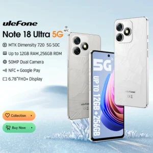 Ulefone Note 18 Ultra 5G – 6,78" Display, 12 GB RAM, 256 GB, NFC, 50 MP