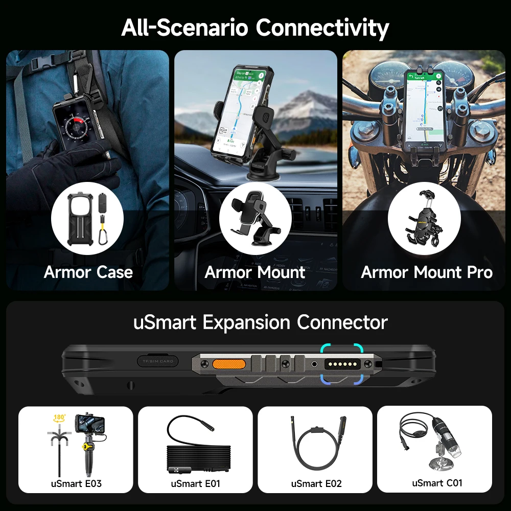 Ulefone Armor 28 Pro 5G Rugged Smartphone, 6,67" AMOLED, 512 GB ROM, 10600 mAh Akku, 120 W, MTK Dimensity 7300, 64 MP Kamera – Bild 6