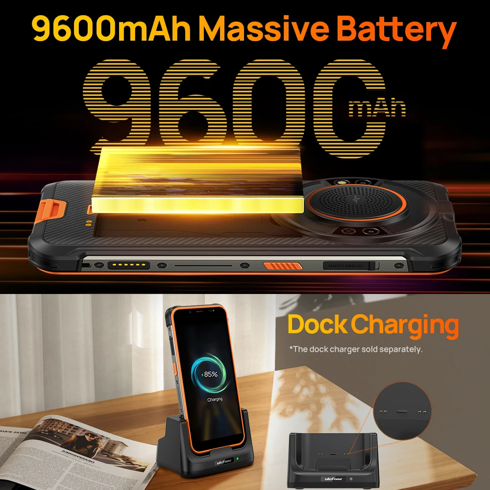 Ulefone Power Armor 16S Rugged Smartphone, wasserdicht, NFC, 16 GB+128 GB, 50 MP Kamera, 9.600 mAh Akku, Android 13 – Bild 4