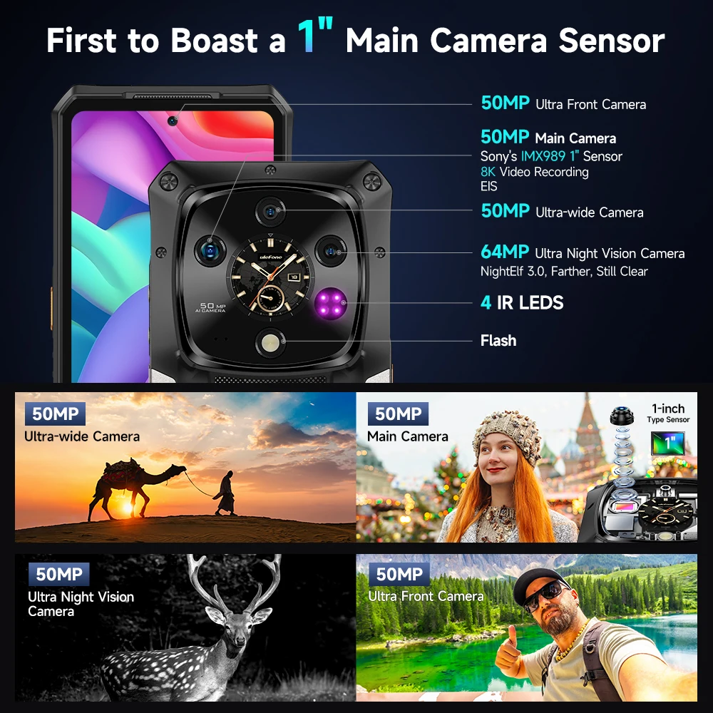 Ulefone Armor 28 Pro 5G Rugged Smartphone, 6,67" AMOLED, 512 GB ROM, 10600 mAh Akku, 120 W, MTK Dimensity 7300, 64 MP Kamera – Bild 3