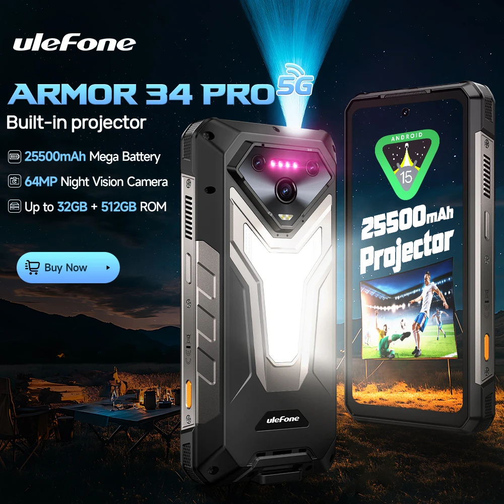 Ulefone Armor 34 Pro 5G – Outdoor-Smartphone, 25500mAh Akku, Projektor, 6,95″ 120Hz – Bild 7