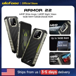 Ulefone Armor 22 – Robustes 4G-Smartphone für den Outdoor-Einsatz, 64-MP-Kamera, Android 13, NFC