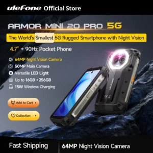 Ulefone Armor Mini 20 Pro – Kompaktes 4,7″ 5G Outdoor-Smartphone mit LED-Licht & 64MP Nachtsichtkamera