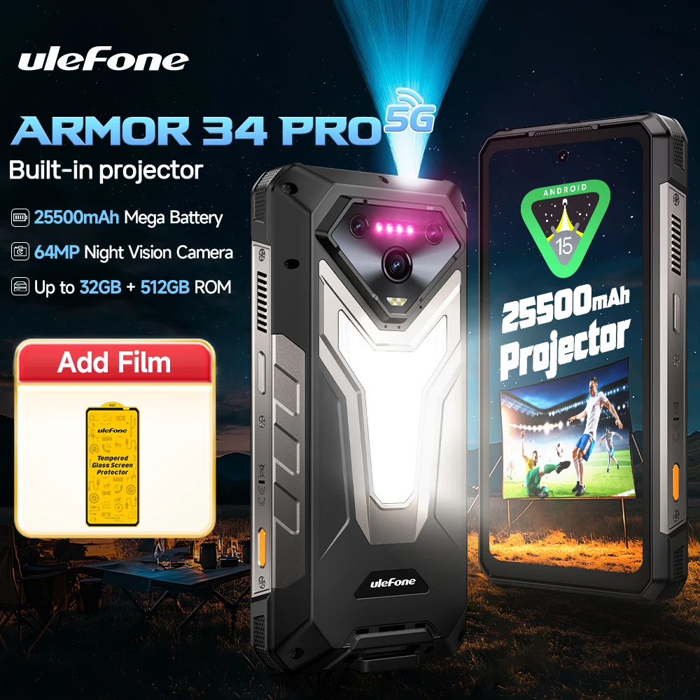 Ulefone Armor 34 Pro 5G – Outdoor-Smartphone, 25500mAh Akku, Projektor, 6,95″ 120Hz – Bild 8